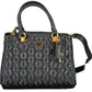 Chic Black Polyurethane Handbag