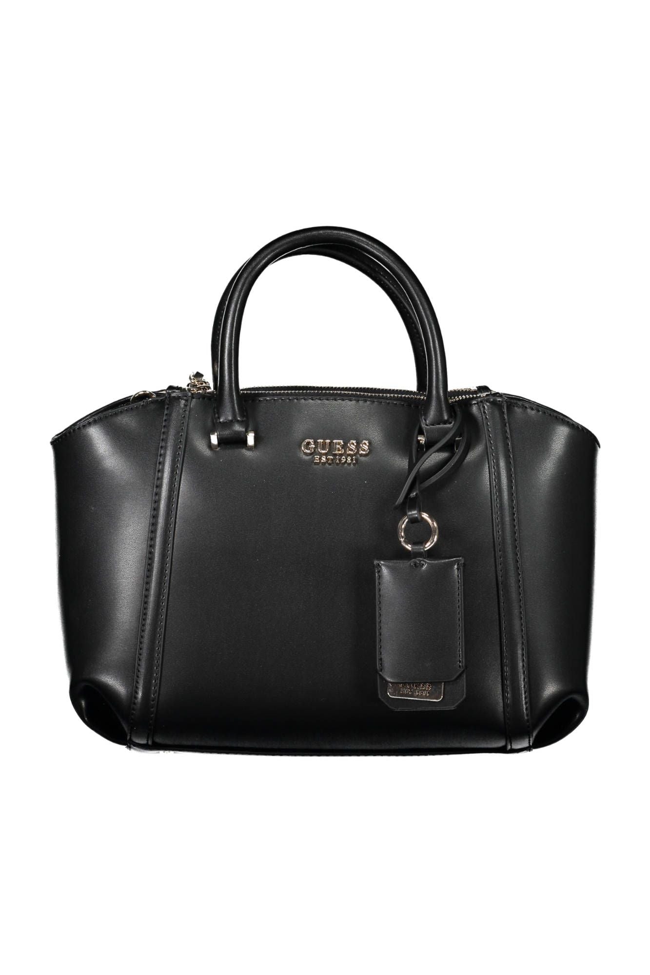 Elegant Black Guess Handbag with Contrasting Details