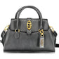 Chic Black Expandable Handbag with Contrasting Details
