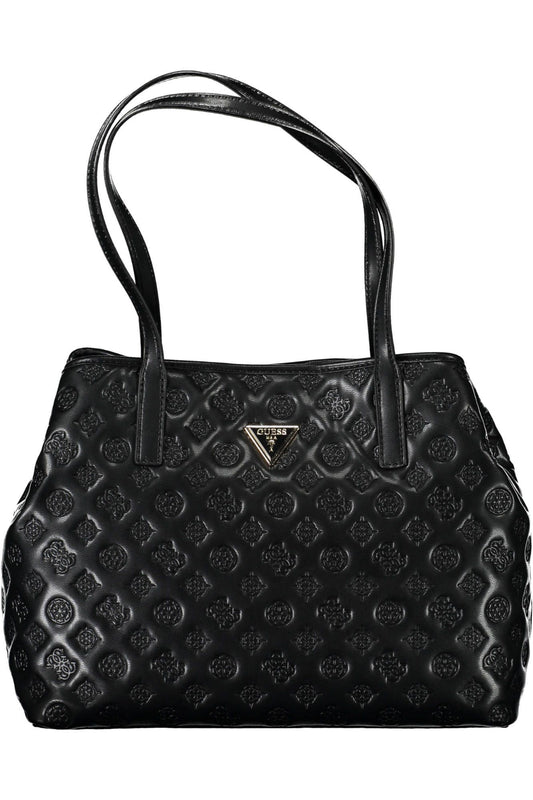 Chic Black Contrast Detail Shoulder Bag