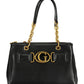 Chic Black Contrasting Detail Dual-Handle Bag