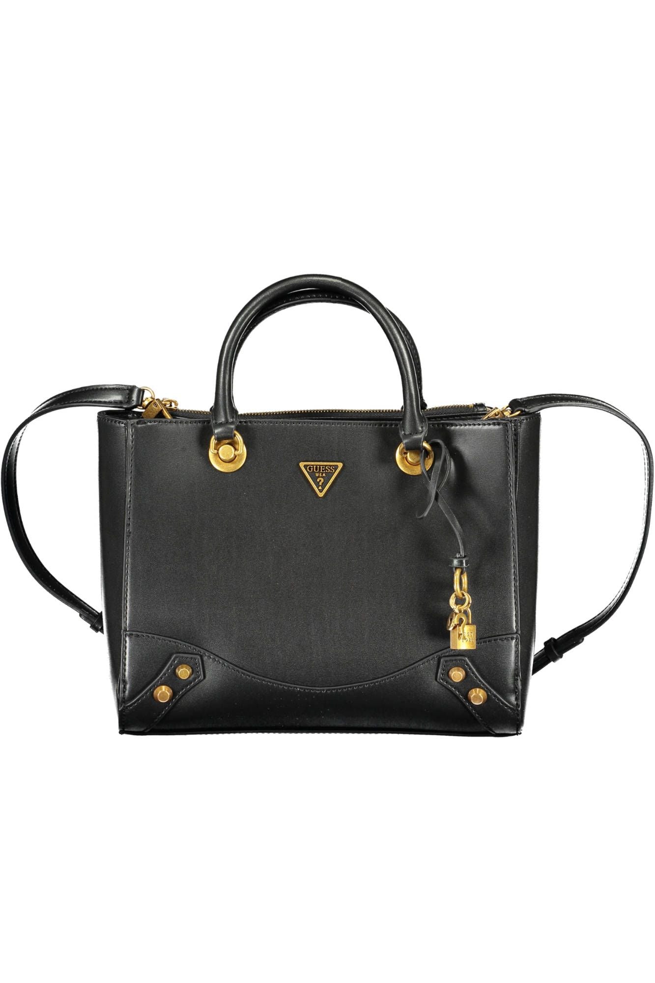 Elegant Black Handbag with Contrasting Details