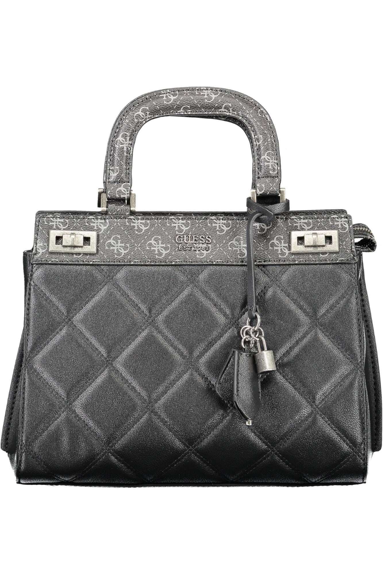 Elegant Black Contrasting Detail Handbag