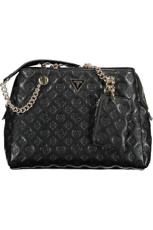 Chic Black Two-Chain Shoulder Handbag