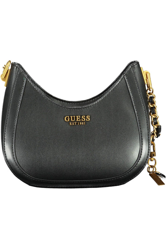 Elegant Black Shoulder Bag with Contrasting Details