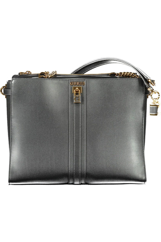 Chic Black Polyurethane Shoulder Bag