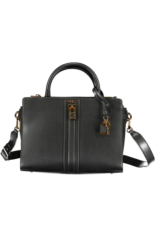 Chic Black Double Handle Handbag with Strap