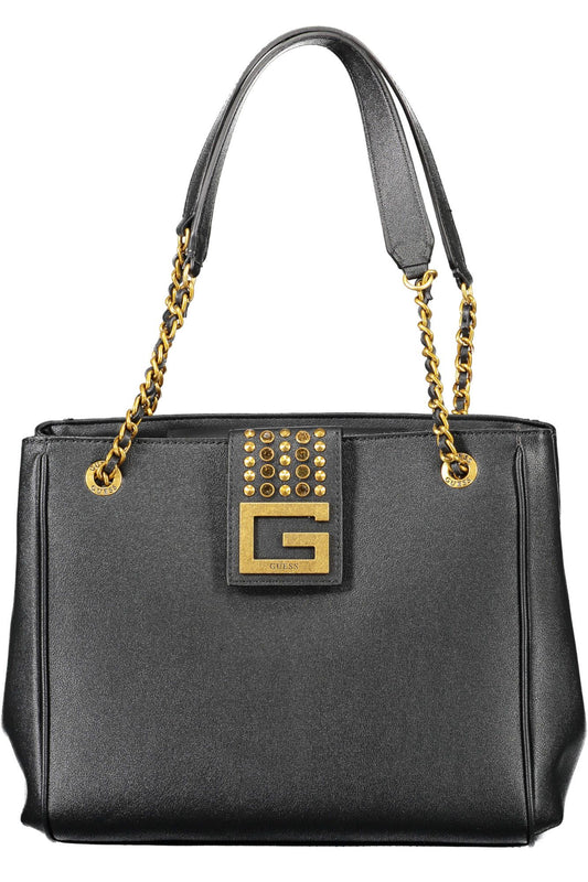 Chic Black Guess Polyurethane Handbag