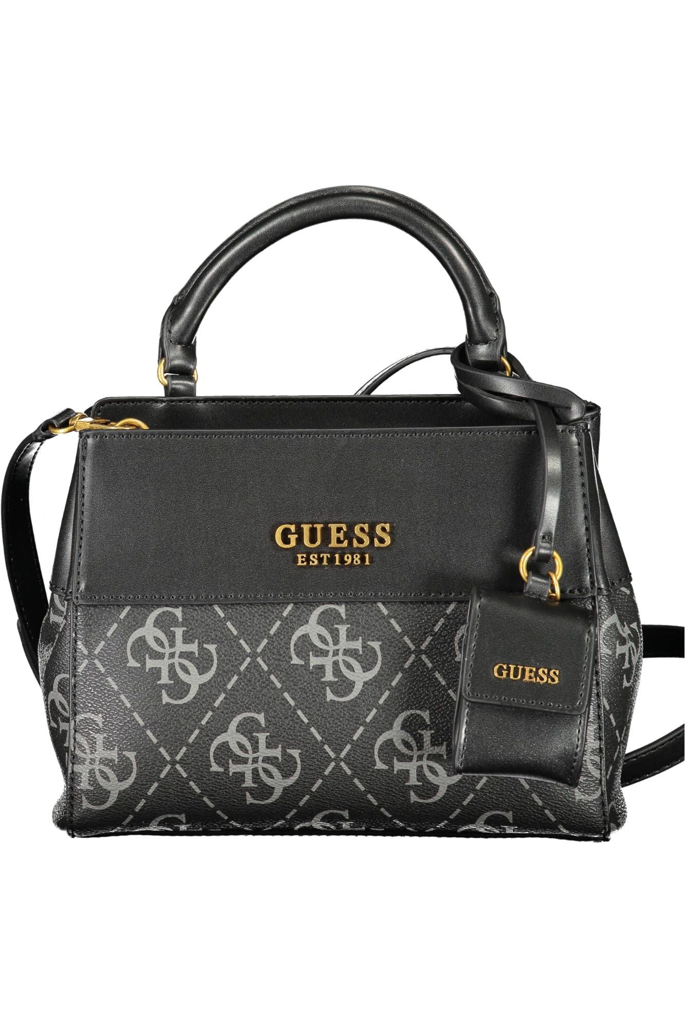 Elegant Black Guess Handbag with Removable Coin Purse