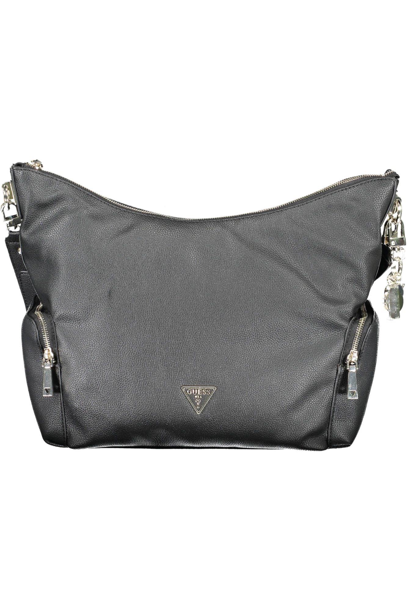 Chic Black Polyurethane Handbag