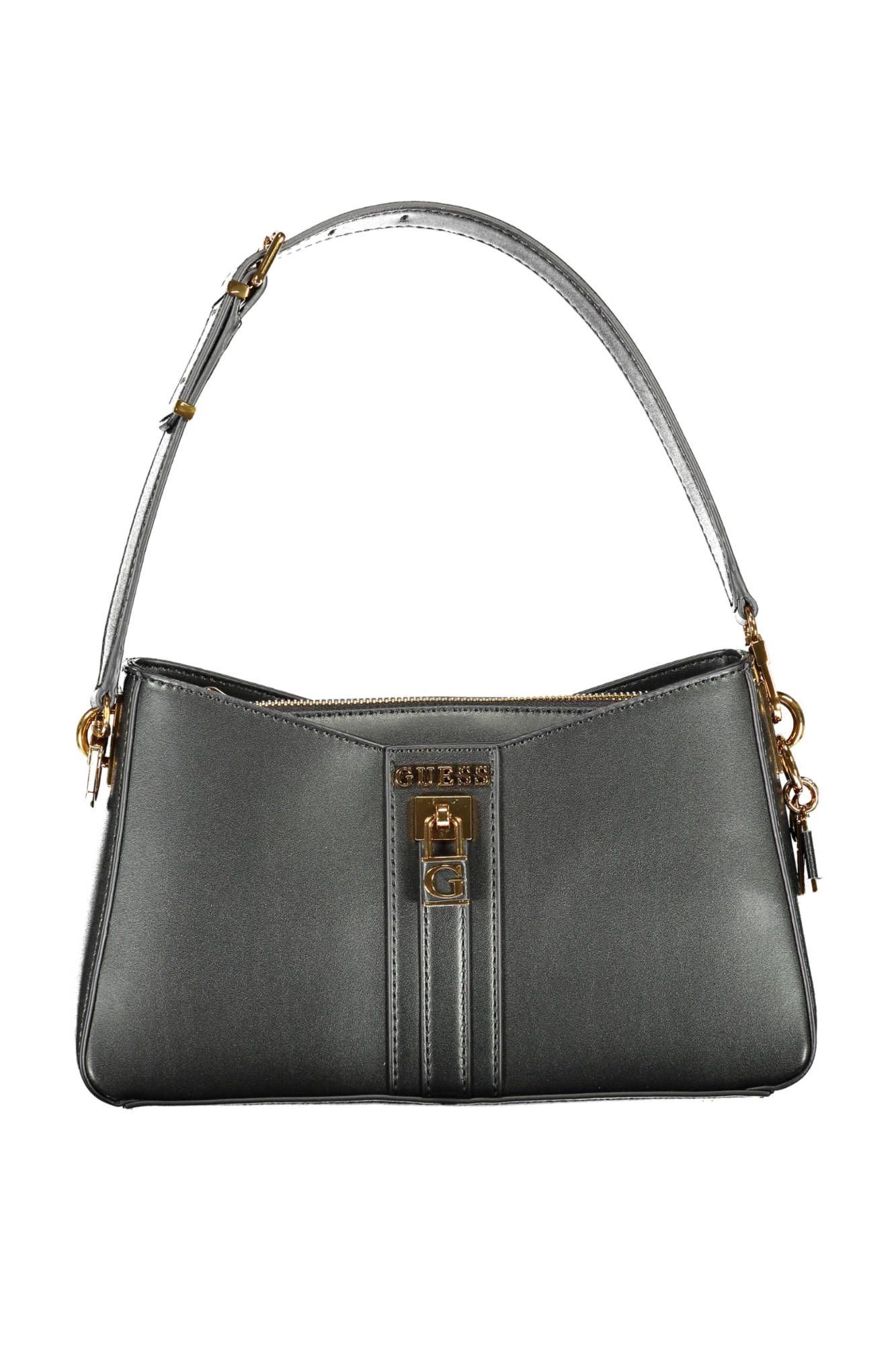 Chic Black Contrasting Detail Shoulder Handbag