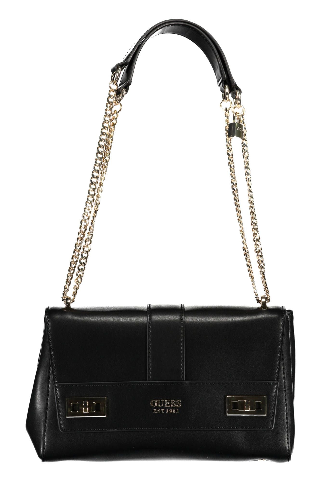 Chic Black Chain Handled Shoulder Bag