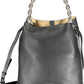 Chic Black Leather Chain-Handle Handbag