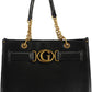 Elegant Black Shoulder Bag with Contrasting Details