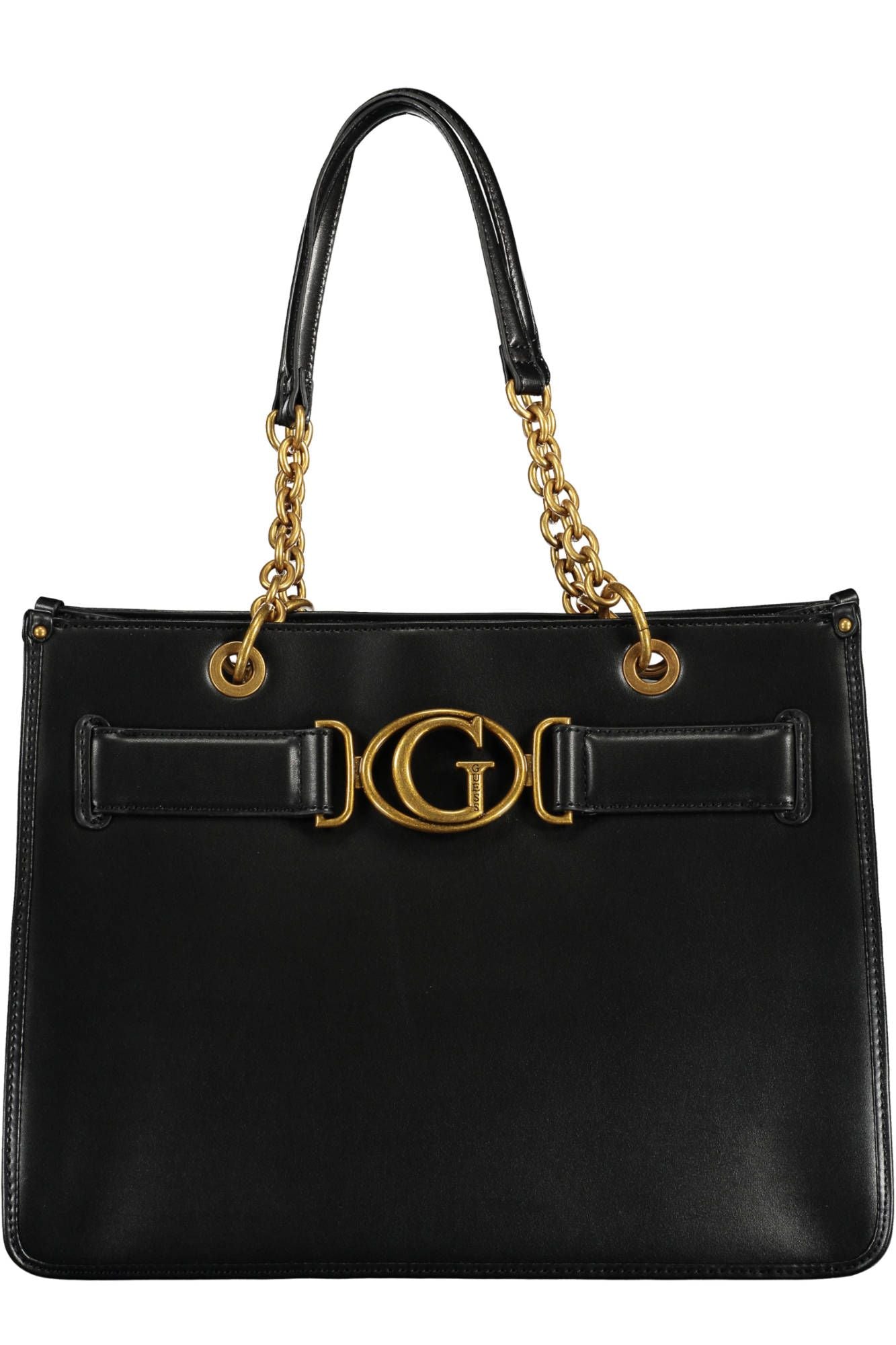 Elegant Black Shoulder Bag with Contrasting Details