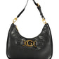 Chic Black Shoulder Bag with Contrasting Details