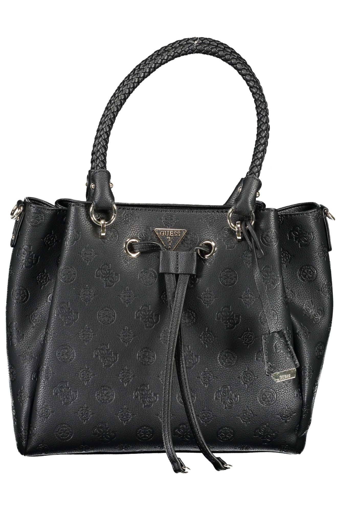 Chic Black Polyurethane Shoulder Bag