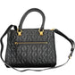 Chic Black Polyurethane Handbag