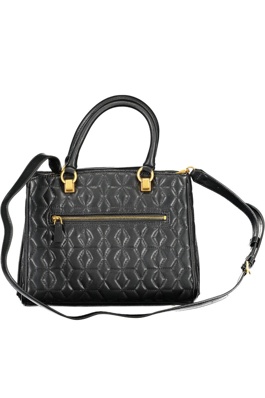 Chic Black Polyurethane Handbag