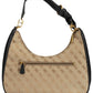 Elegant Black Polyurethane Handbag