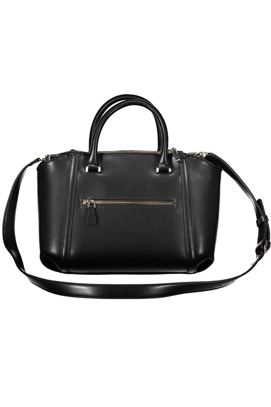 Elegant Black Guess Handbag with Contrasting Details