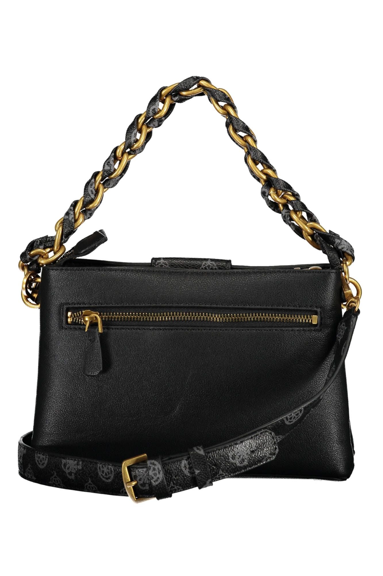 Sleek Black Chain Shoulder Handbag