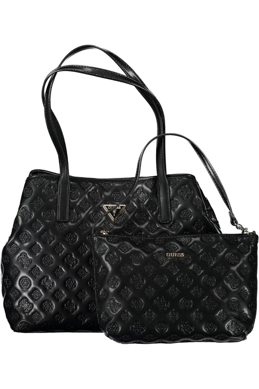 Chic Black Contrast Detail Shoulder Bag