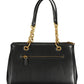 Chic Black Contrasting Detail Dual-Handle Bag