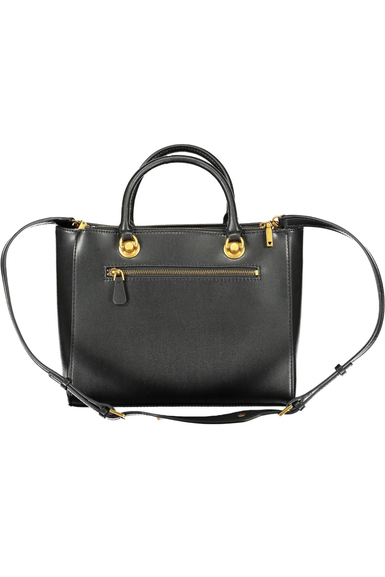 Elegant Black Handbag with Contrasting Details