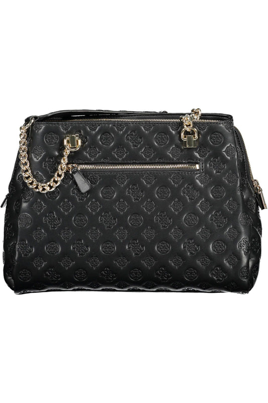 Chic Black Two-Chain Shoulder Handbag