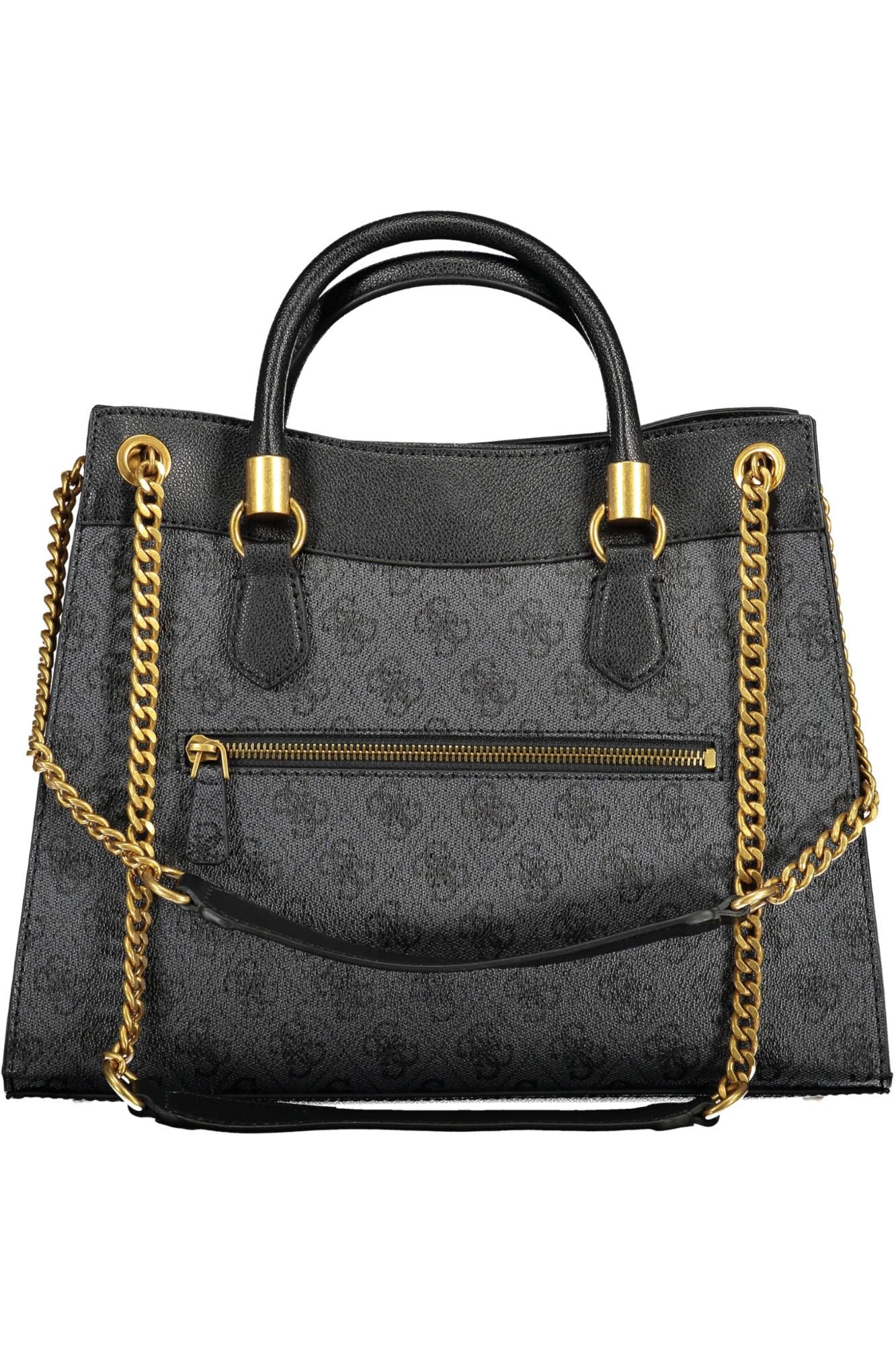 Elegant Black Chain-Handle Handbag