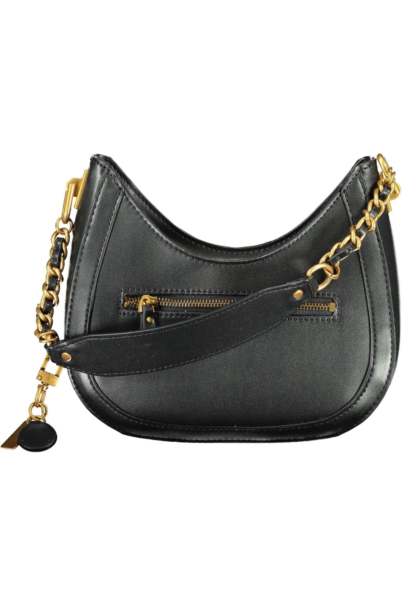 Elegant Black Shoulder Bag with Contrasting Details