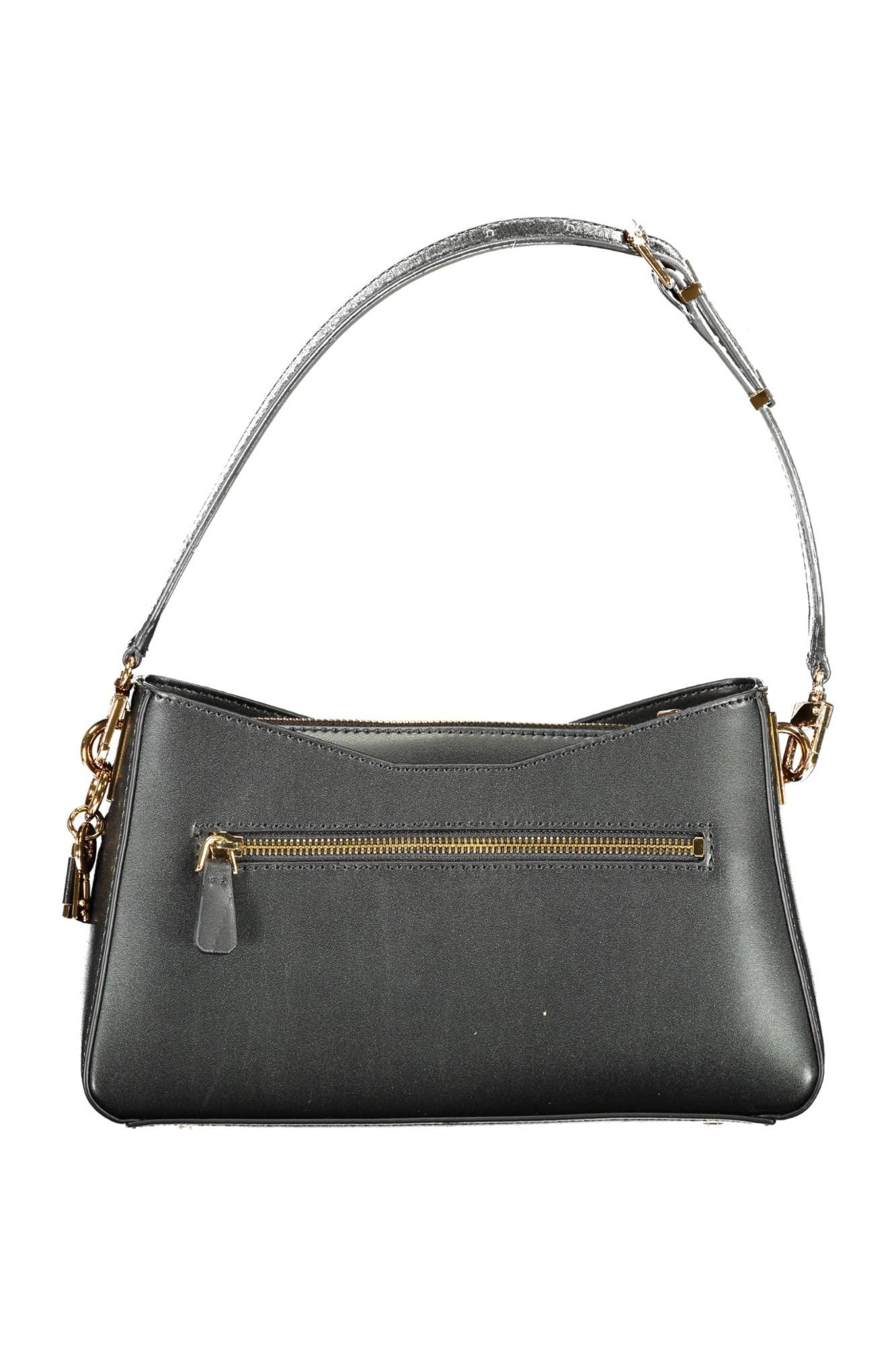 Chic Black Contrasting Detail Shoulder Handbag