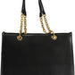 Elegant Black Shoulder Bag with Contrasting Details