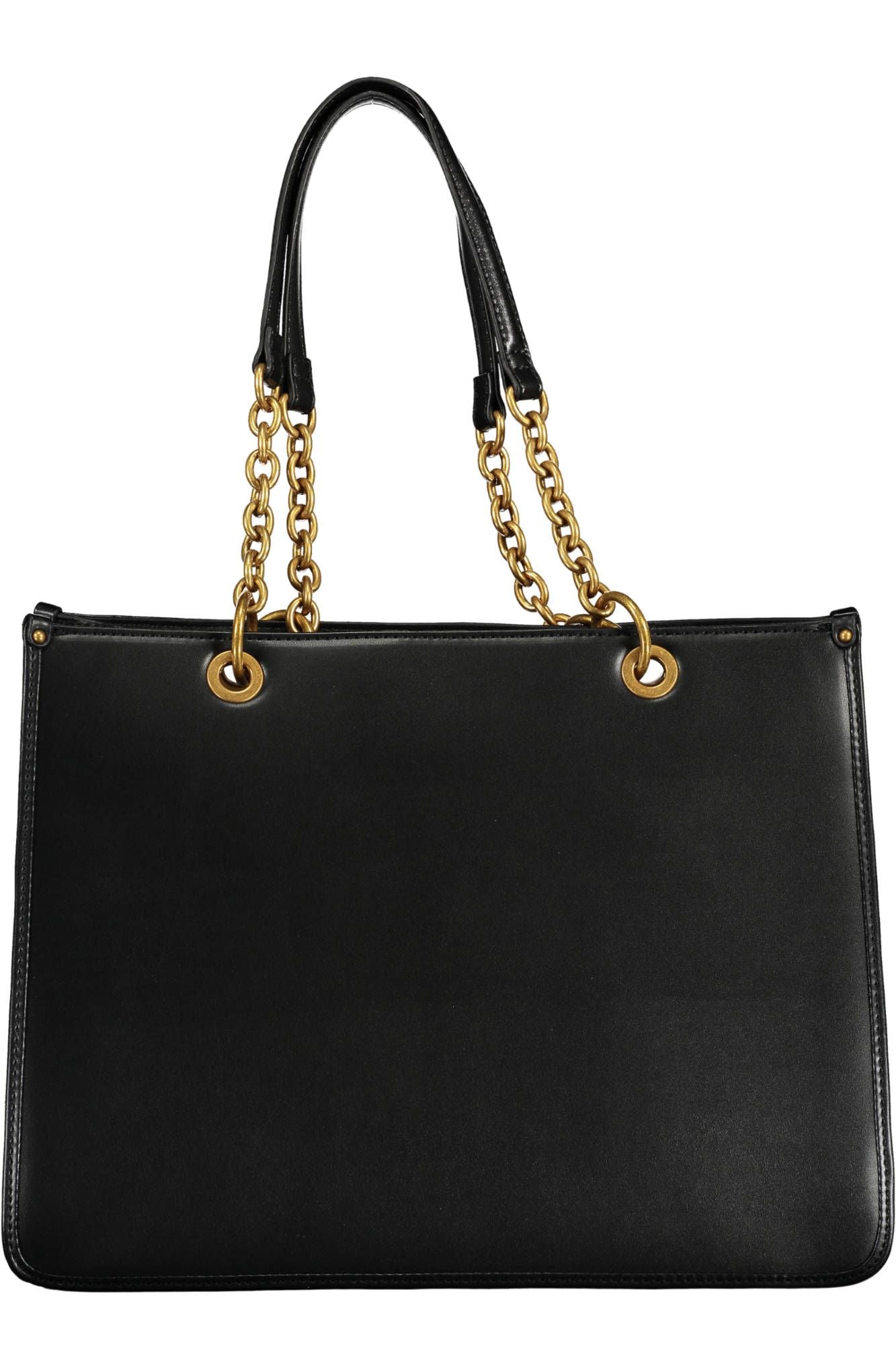 Elegant Black Shoulder Bag with Contrasting Details