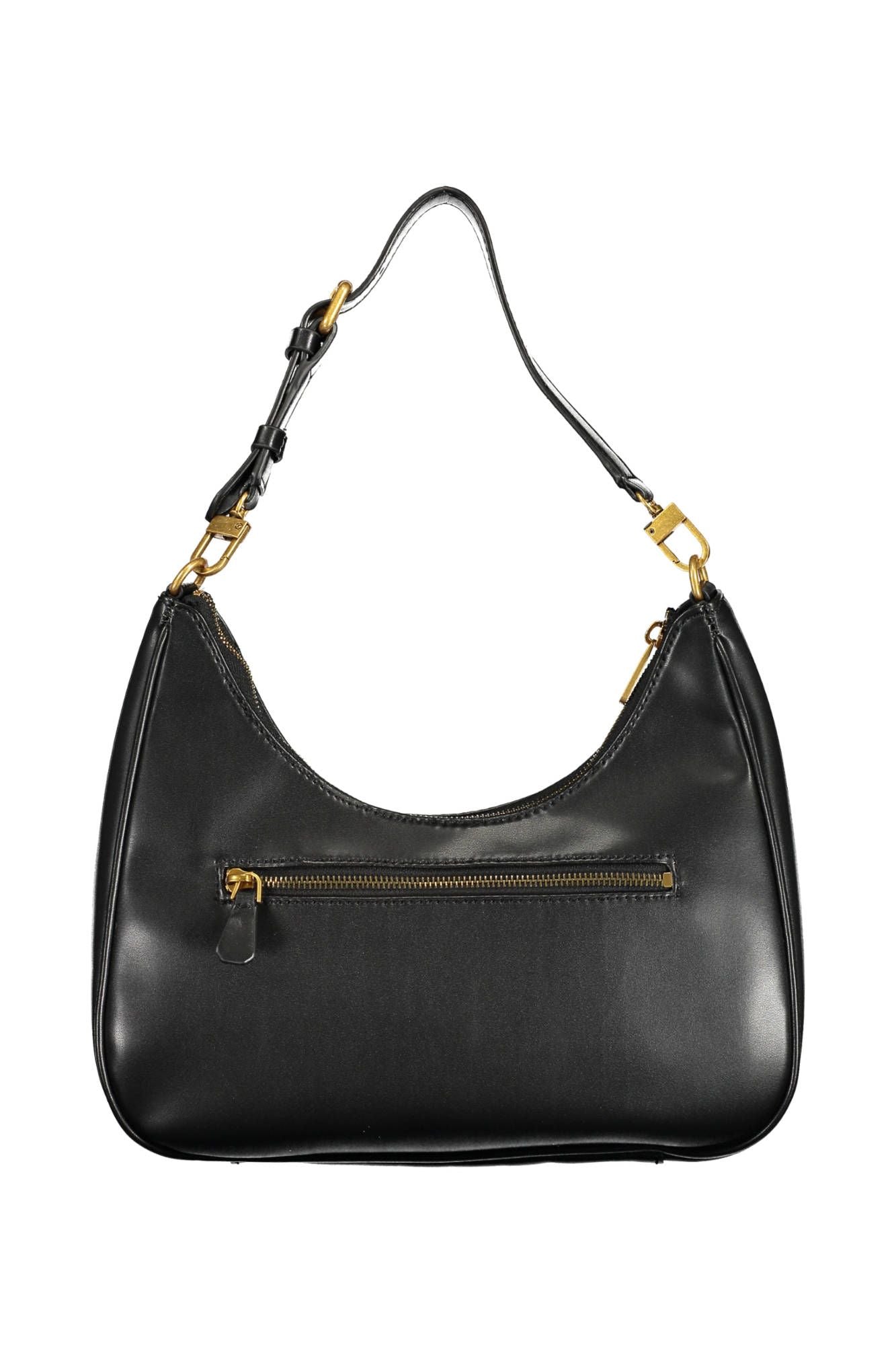 Chic Black Shoulder Bag with Contrasting Details