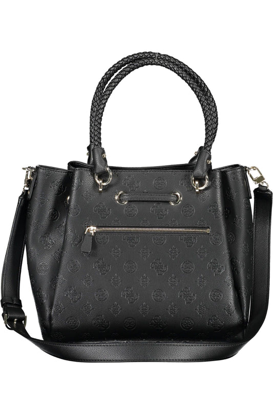 Chic Black Polyurethane Shoulder Bag