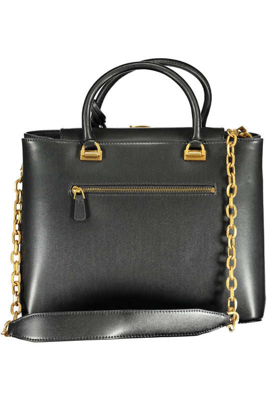 Elegant Black Chain-Strap Tote Bag