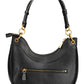 Elegant Black Shoulder Bag with Contrasting Details