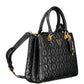 Chic Black Polyurethane Handbag