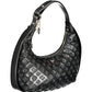 Chic Black Polyurethane Shoulder Handbag