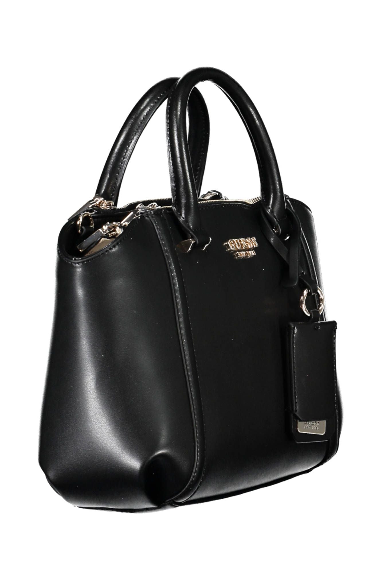 Elegant Black Guess Handbag with Contrasting Details