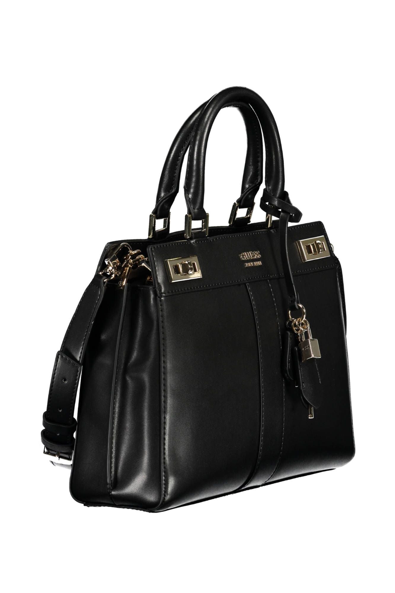 Sleek Black Handbag with Versatile Strap