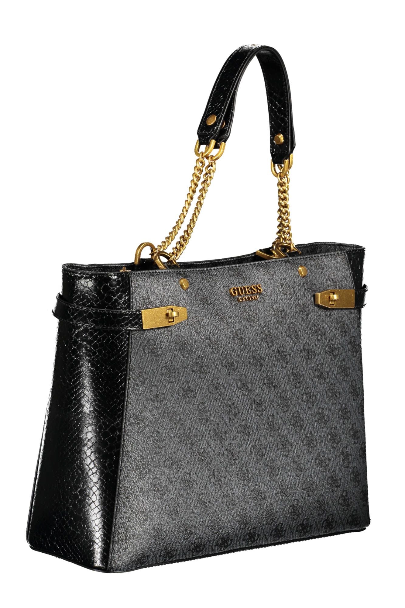 Chic Black Chain-Handle Shoulder Bag