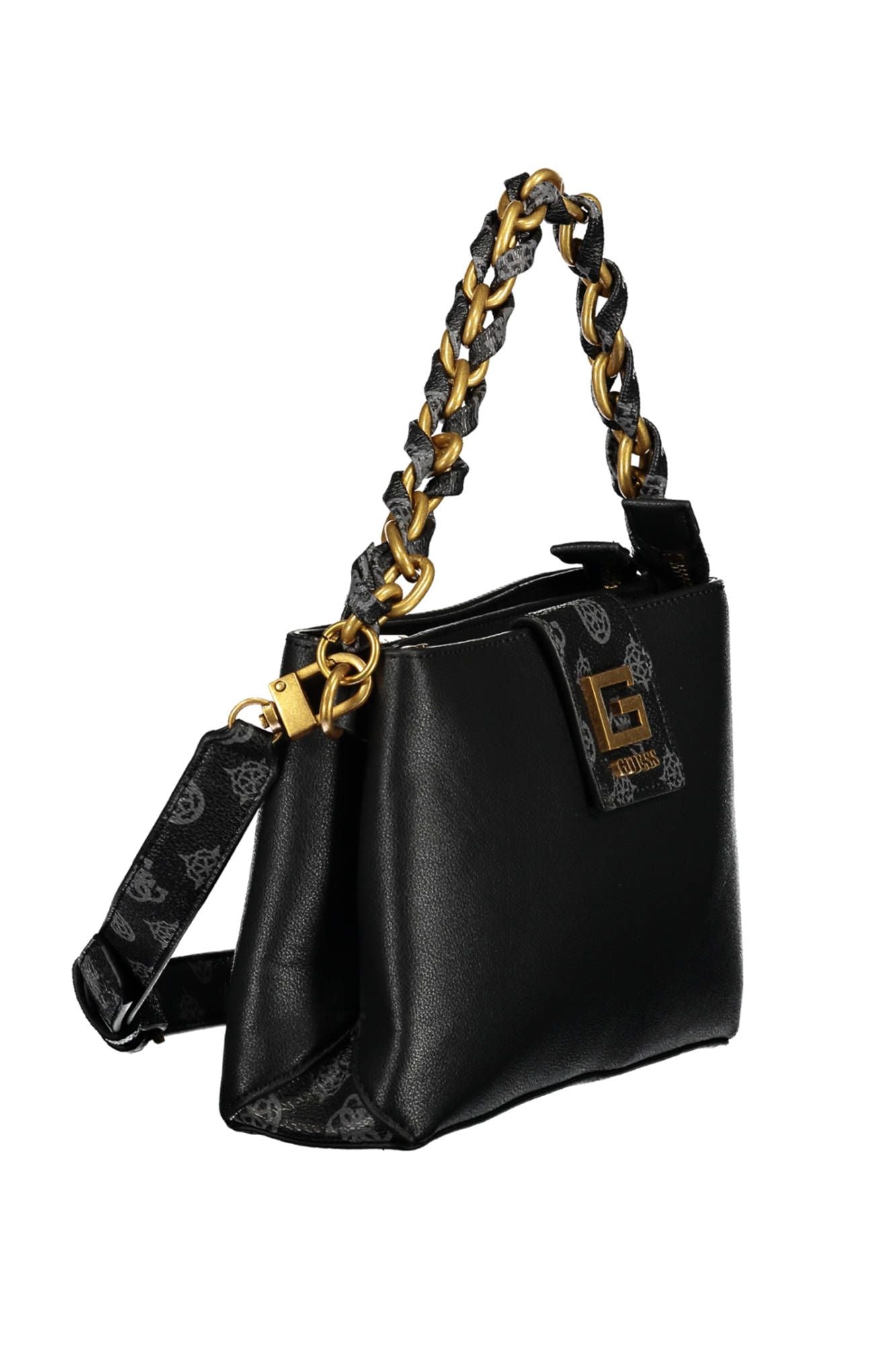 Sleek Black Chain Shoulder Handbag