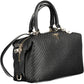 Chic Black Shoulder Bag with Contrasting Details