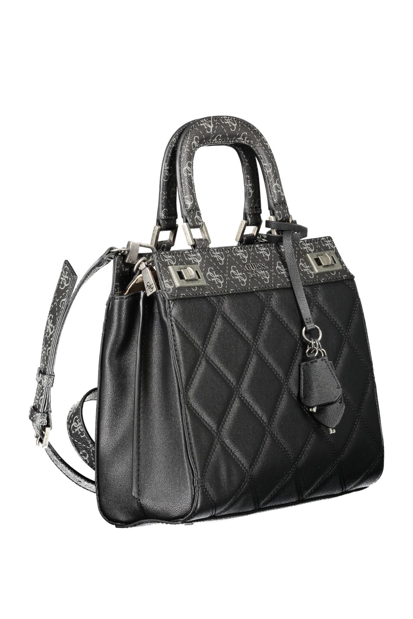 Elegant Black Contrasting Detail Handbag