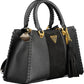 Chic Black Handbag with Contrasting Details