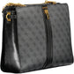 Elegant Black Chain Shoulder Bag with Contrasting Details