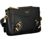 Chic Contrasting Black Polyurethane Handbag